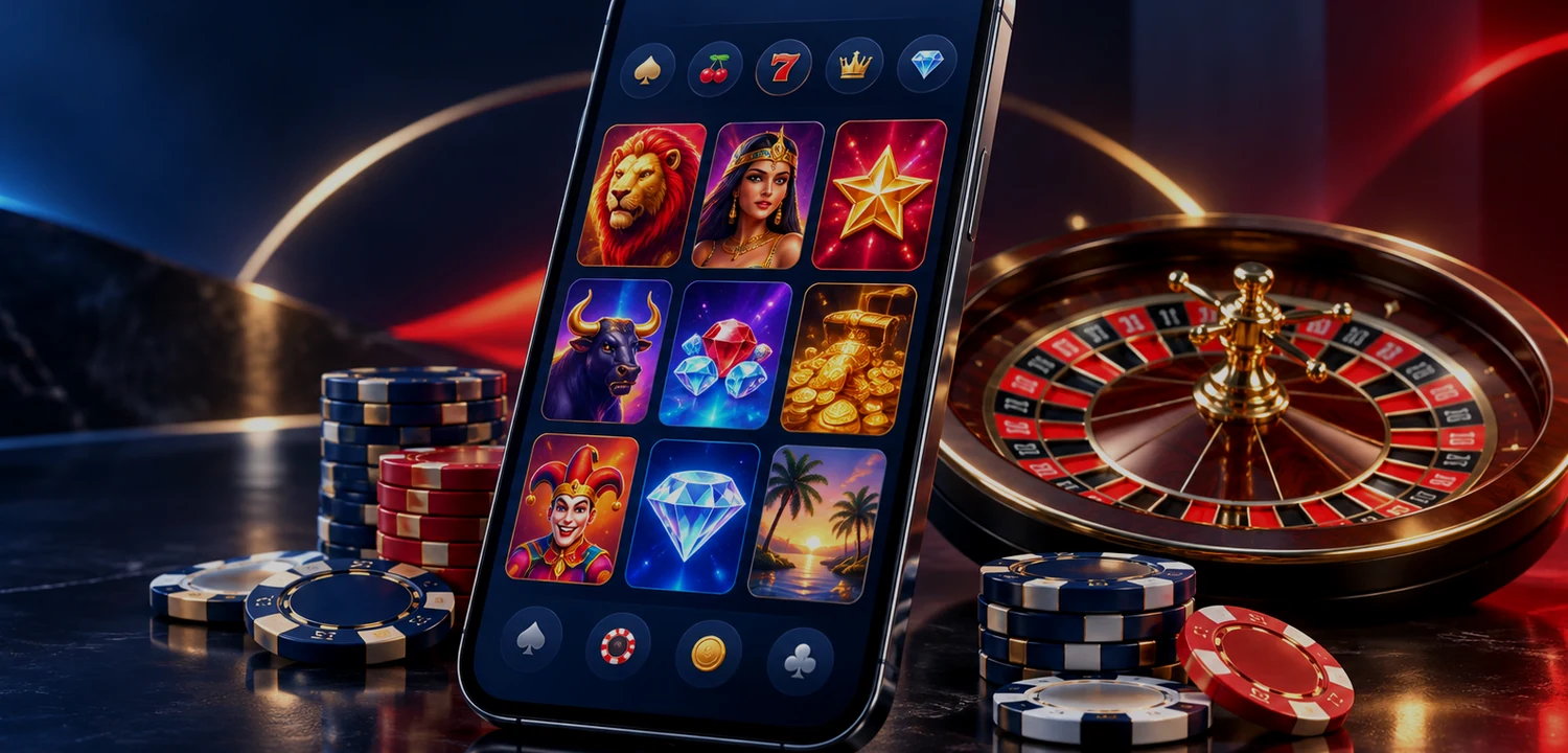 Casino móvil con tragamonedas y ruleta